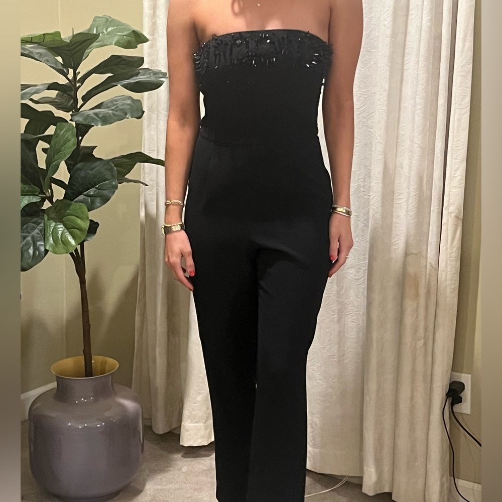 Mid Selfridge.NWOT. Crystal Bead Embellished Black Dressy Party Jumpsuit. Size 6
